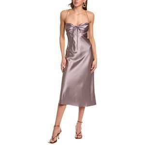 Rare London Womens Pin Tuck Midi Dress, Purple